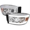 Spec-D Tuning PROJECTOR HEADLIGHTS WITH LED BAR CHROME HOUSING CLEAR LENS, 2PK 2LHP-DGP06-G3-GO